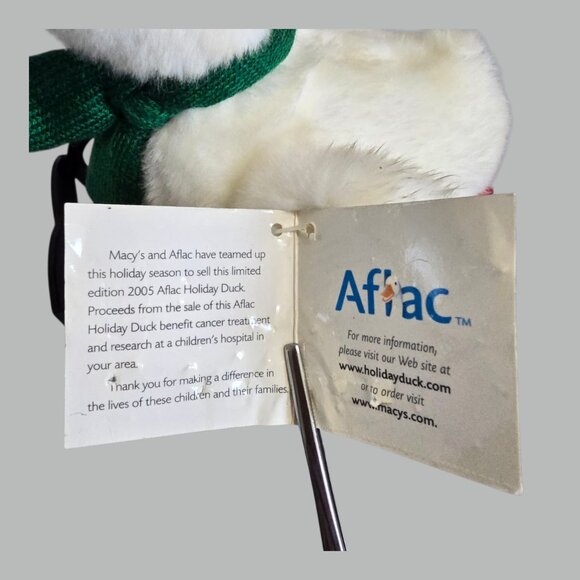 2005 Macy’s AFLAC Sledding Talking Duck 7" Stuffed Animal Plush w/ Tag WORKING! - Picture 11 of 11